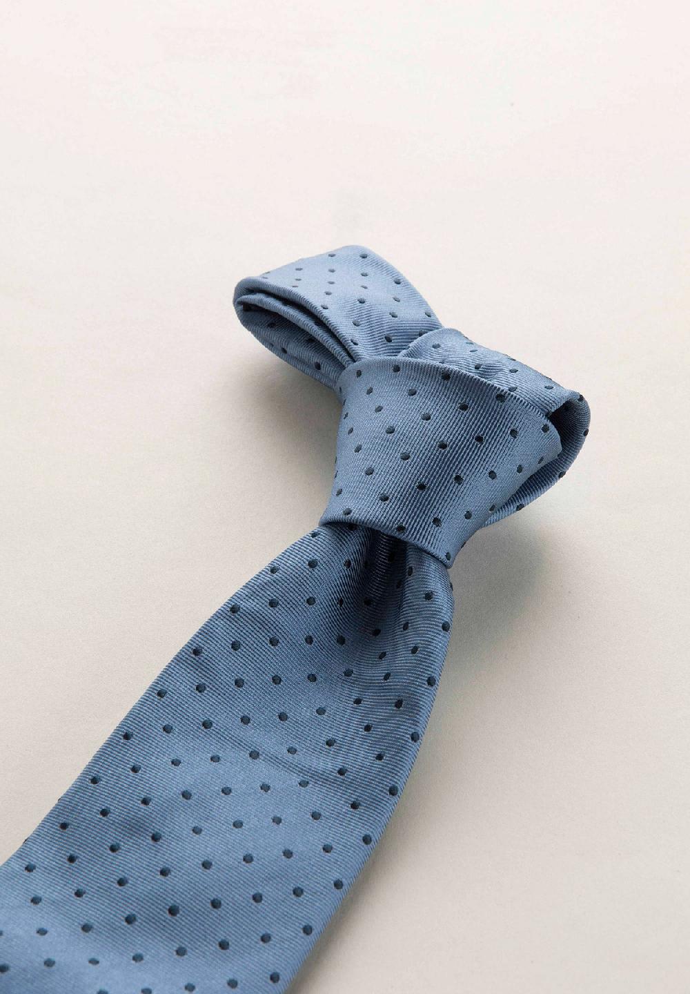 Angelico Cravatta azzurra pois seta Outlet