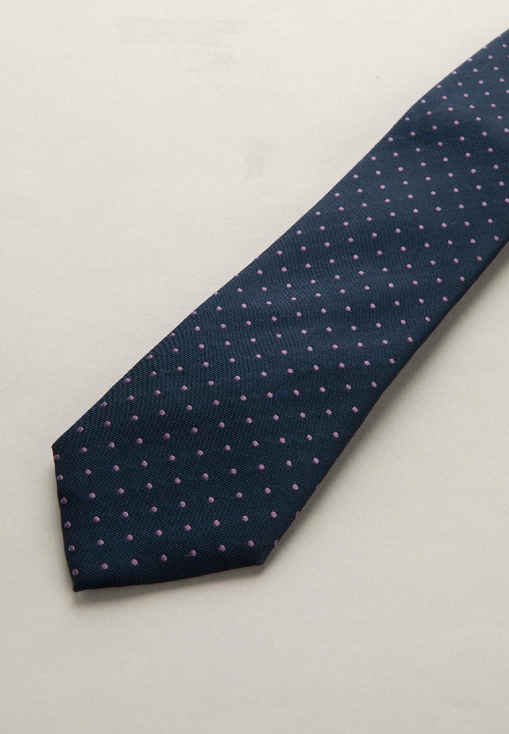 Angelico Cravatta blu pois seta In Vendita