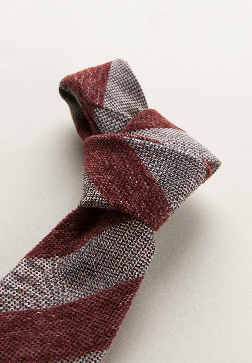 Angelico Cravatta bordeaux grigio regimental effetto lana Hotsell