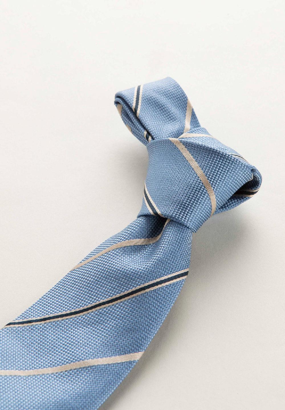 Angelico Cravatta blu nocciola regimental set Saldi Di Fabbrica