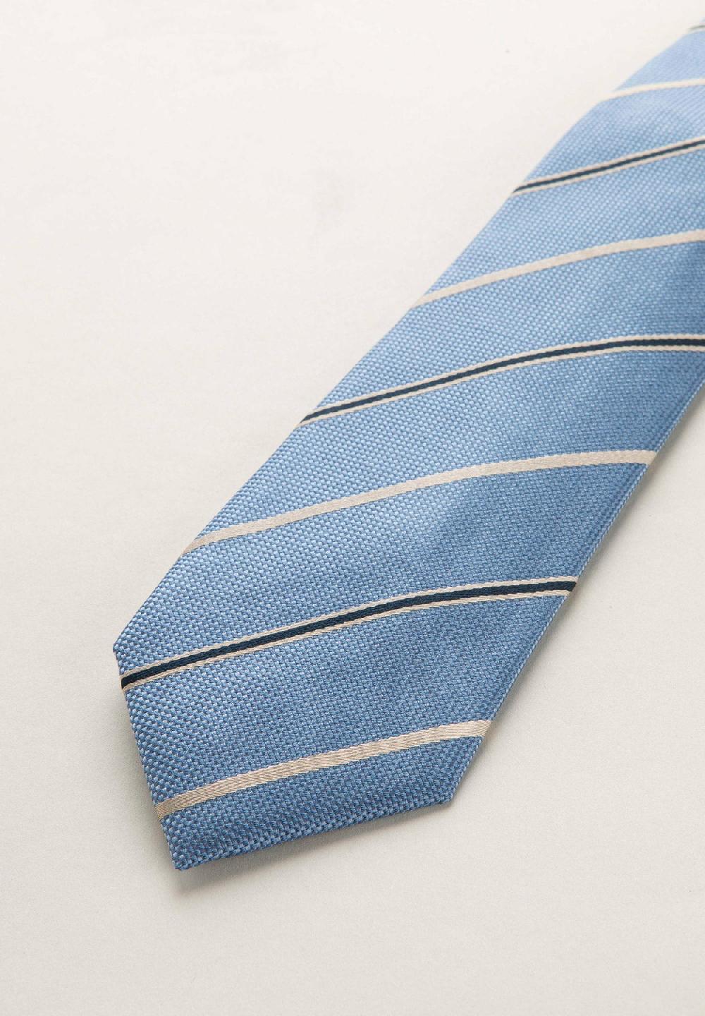Angelico Cravatta blu nocciola regimental set Saldi Di Fabbrica
