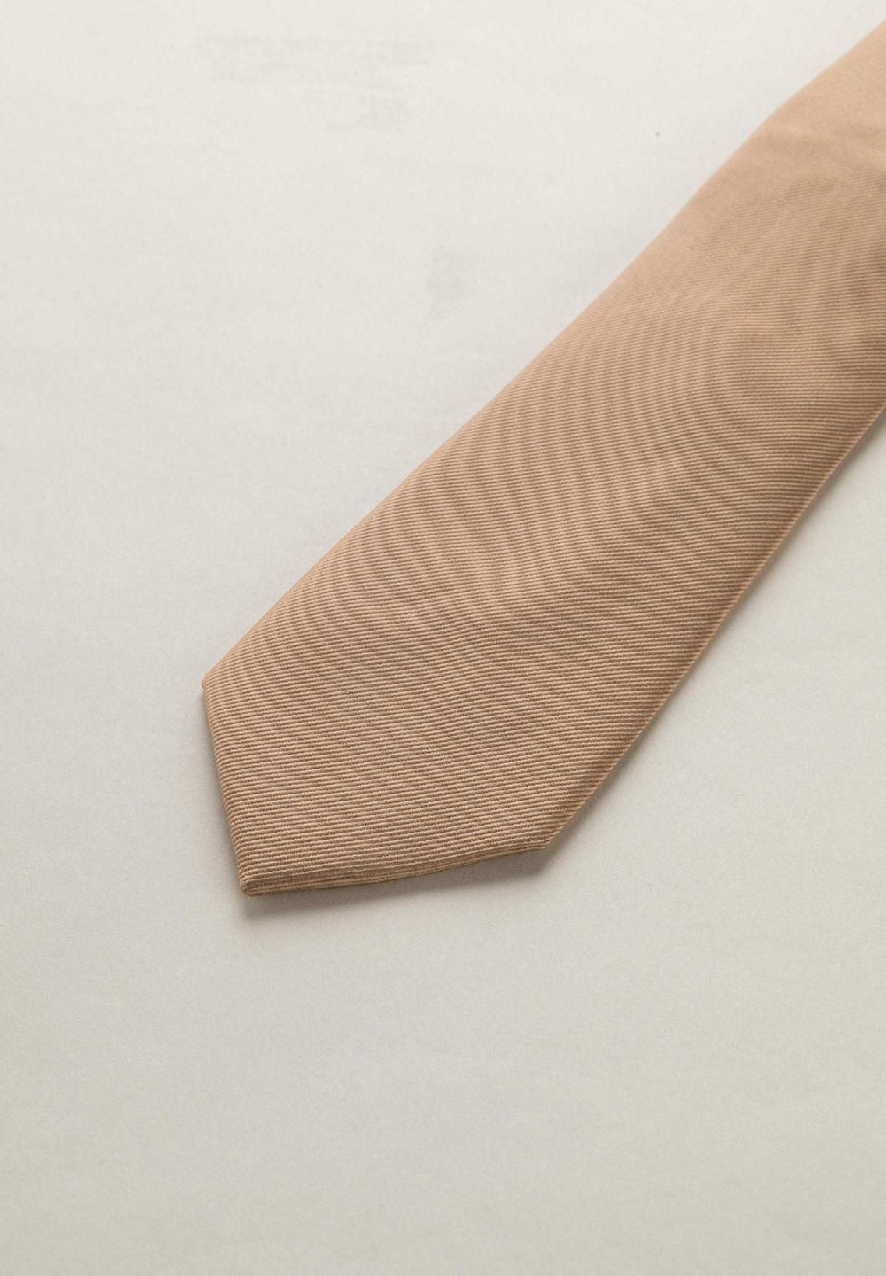 Angelico Cravatta beige seta unita In Saldo