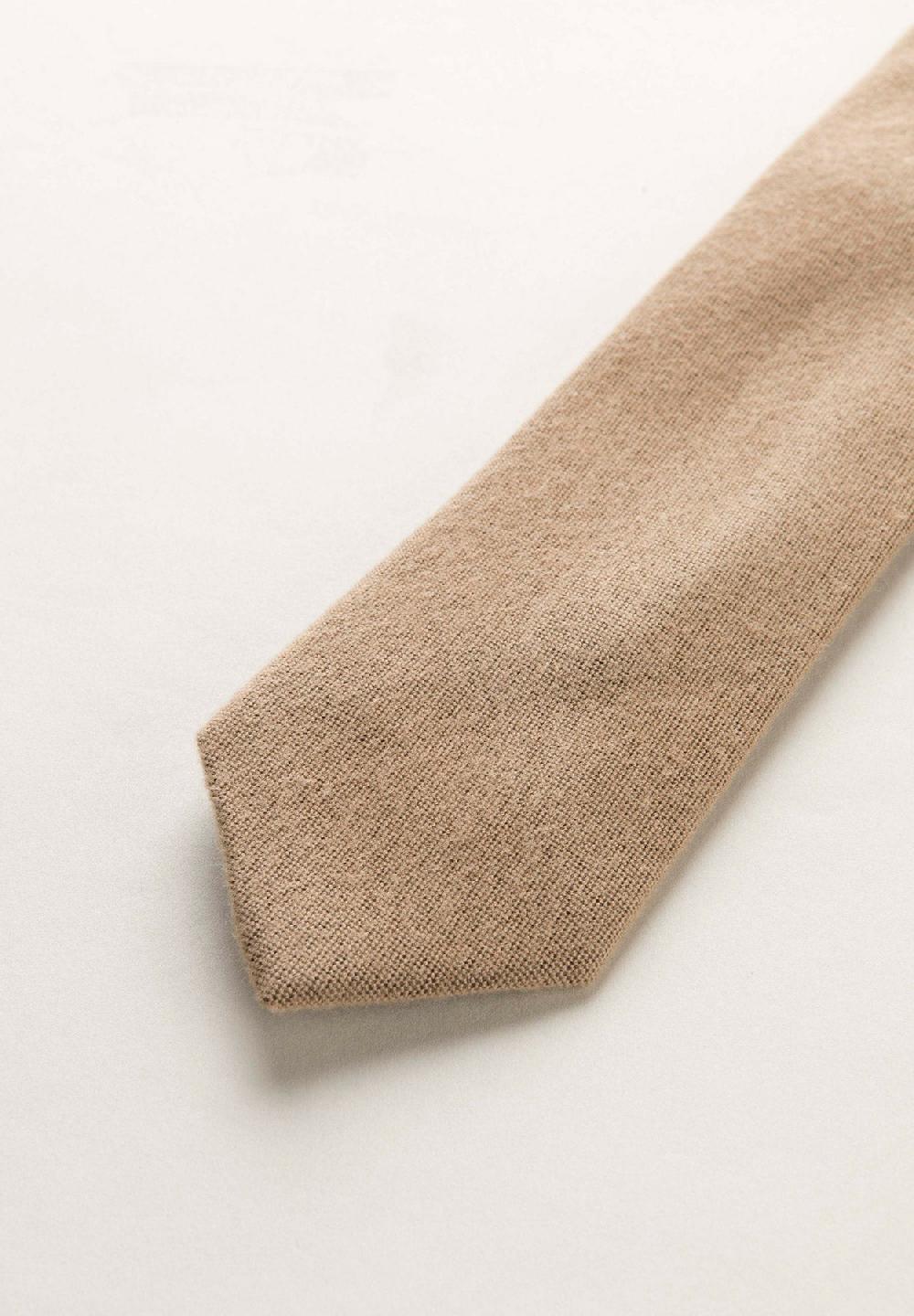 Angelico Cravatta beige effetto lana unita 2025