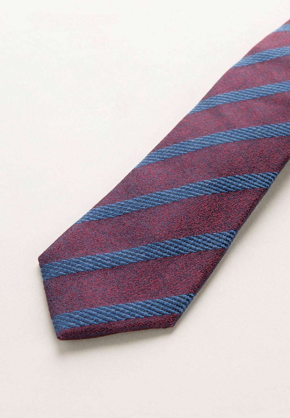 Angelico Cravatta blu bordeaux regimental effetto lana Nuovo