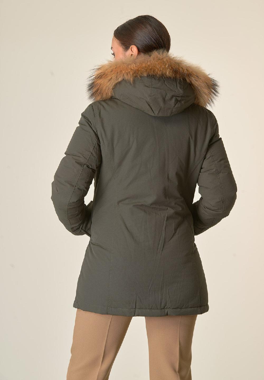 Angelico Parka verde con finta pelliccia staccabile Acquista Ora