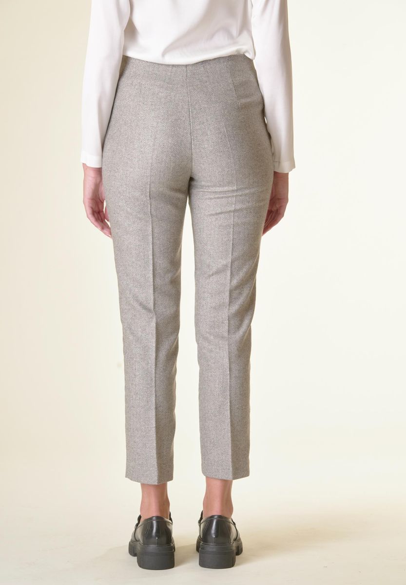 Angelico Pantalone grigio spigato sigaretta lana Novità