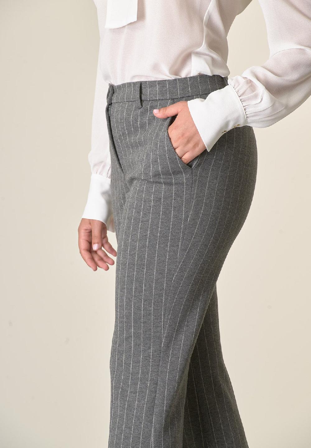 Angelico Pantalone grigio scuro gessato zampa I Più Venduti