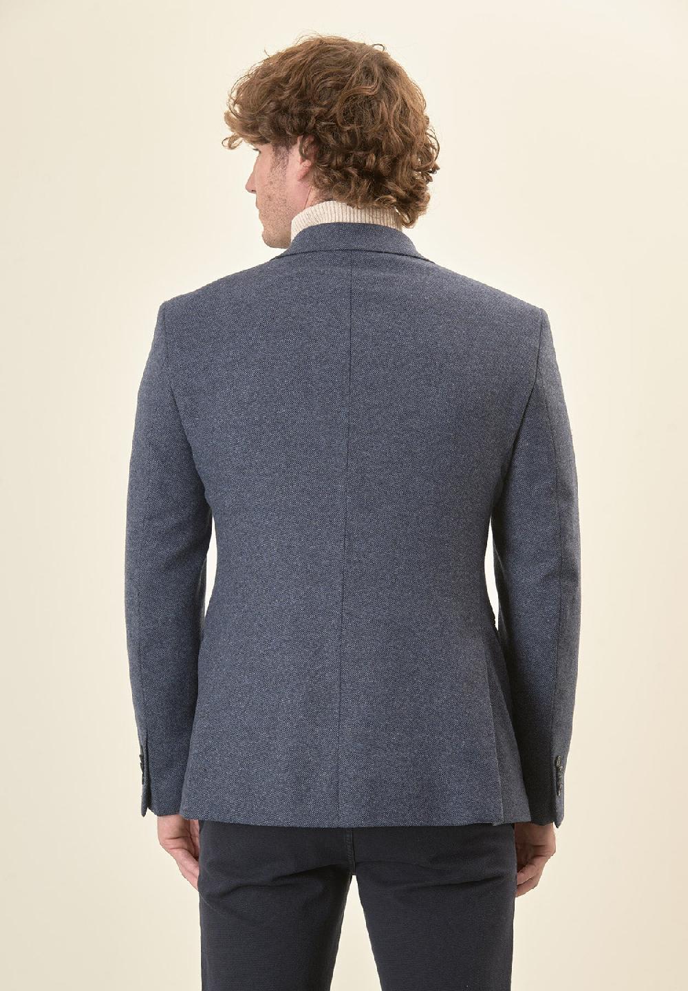 Angelico Giacca blu knickerbocker misto lana custom fit Promozione