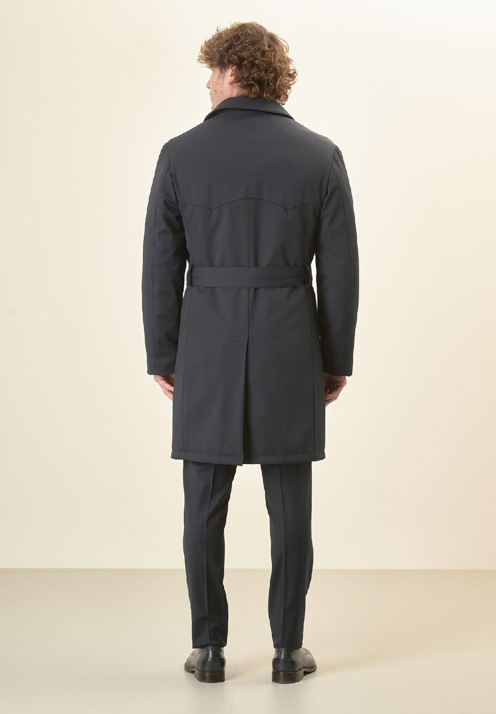 Angelico Trench blu doppiopetto con cintura Pezzi Unici