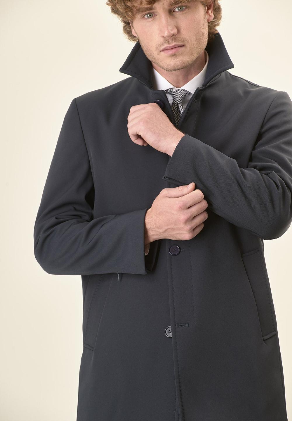 Angelico Impermeabile blu con bottoni Soddisfazione Garantita