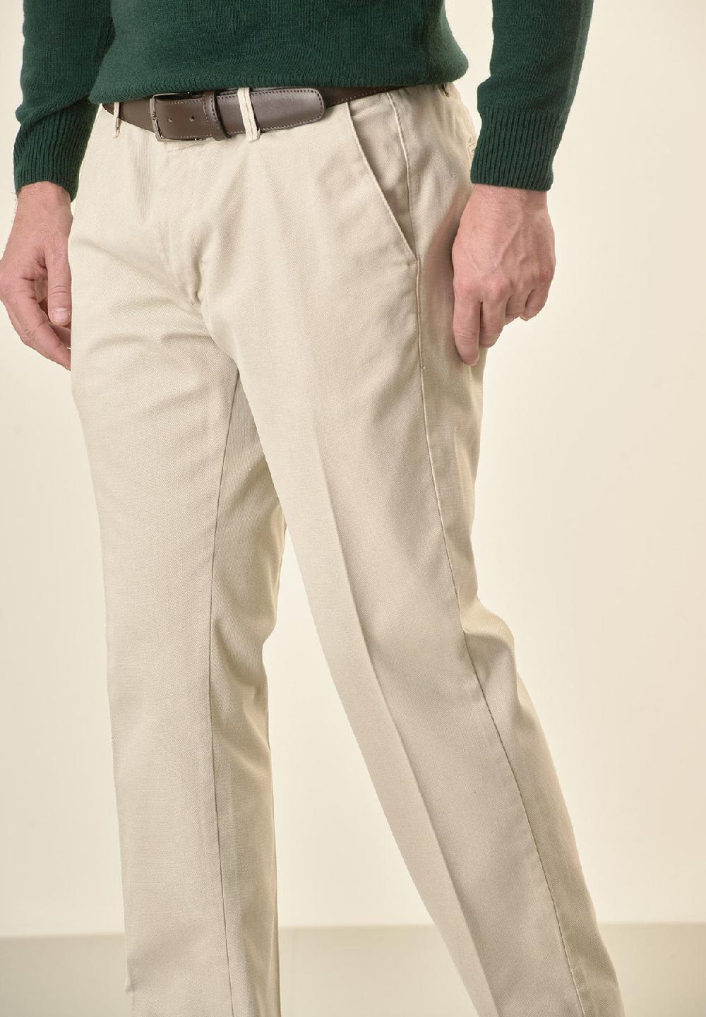 Angelico Pantalone avorio armatura cotone stretch slim fit Consegna Veloce