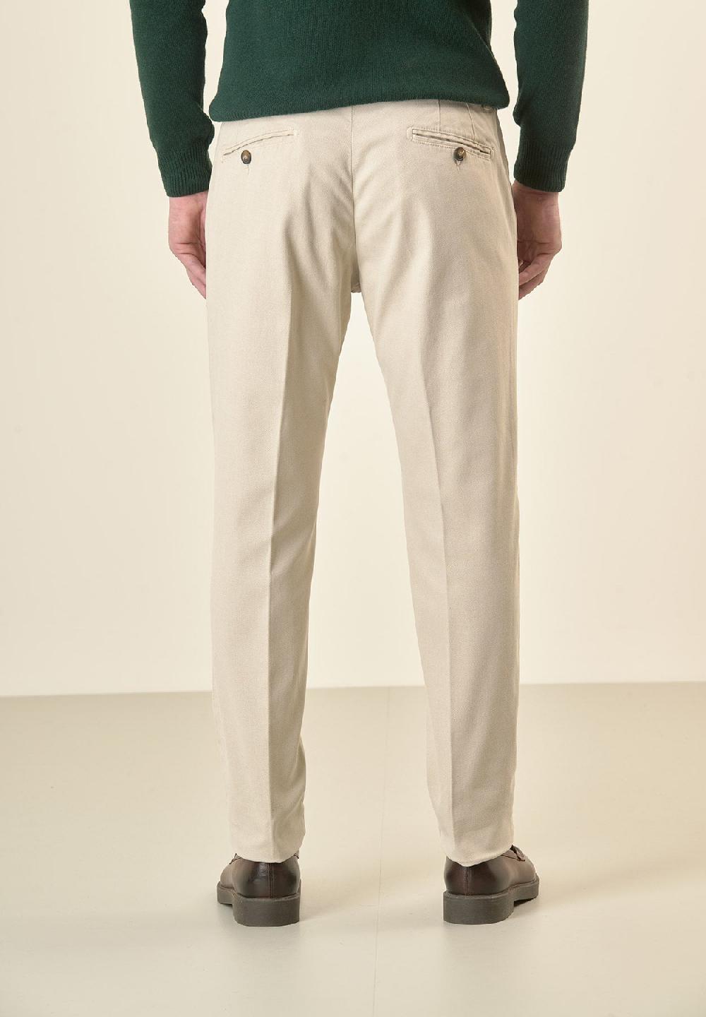 Angelico Pantalone avorio armatura cotone stretch slim fit Consegna Veloce