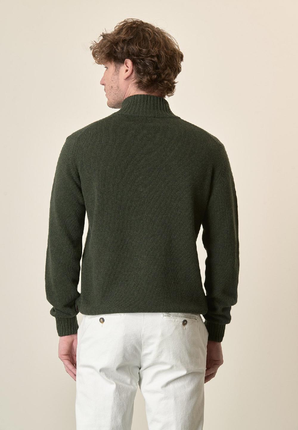 Angelico Lupetto zip verde misto lana Black Friday Prezzi