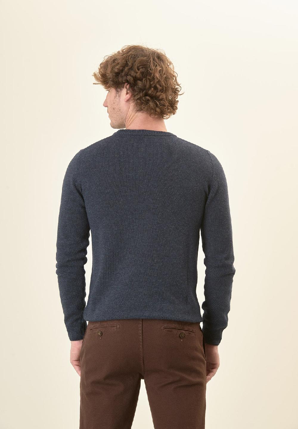 Angelico Girocollo blu denim misto cashmere Outlet