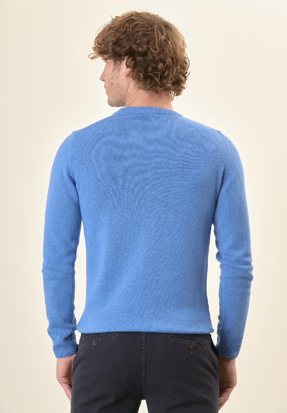 Angelico Girocollo azzurro misto cashmere In Vendita