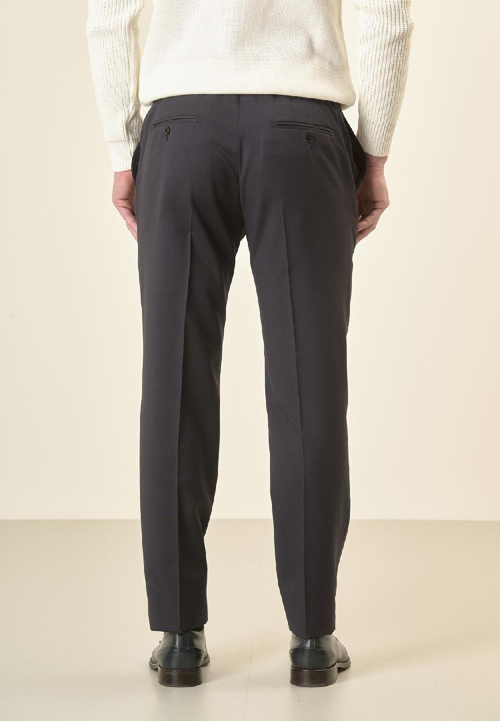 Angelico Pantalone blu sallia lana vergine stretch custom fit Offerte