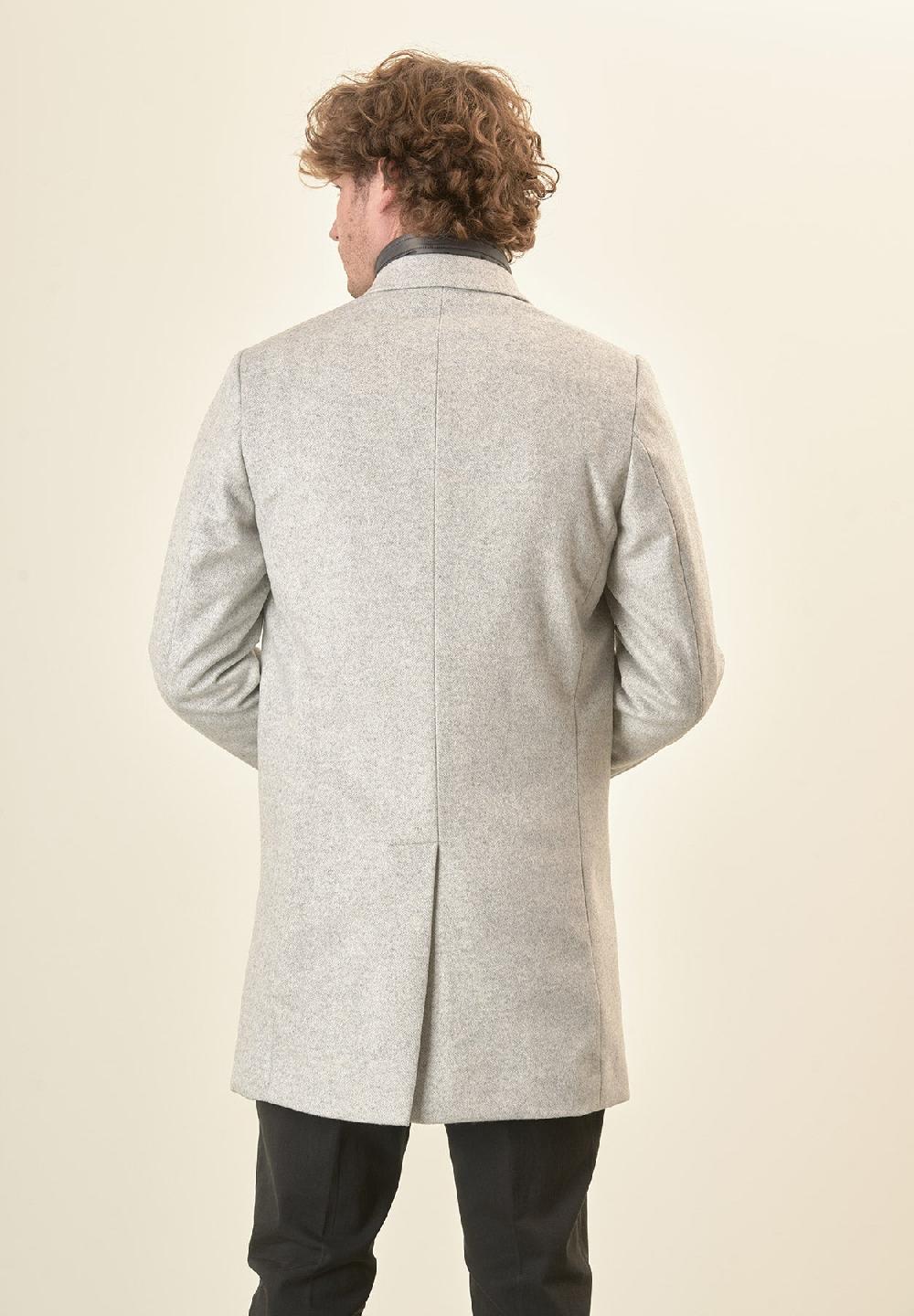 Angelico Cappotto grigio misto cashmere resca pettorina staccabile In Linea