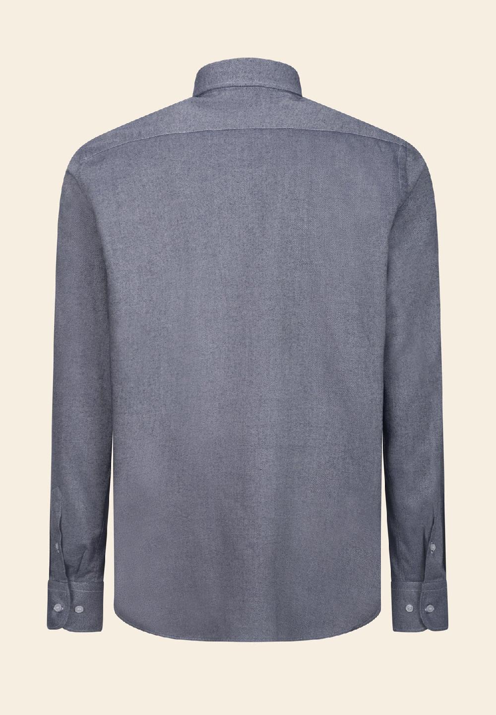 Angelico Camicia blu flanella taschino cotone regular fit Negozio