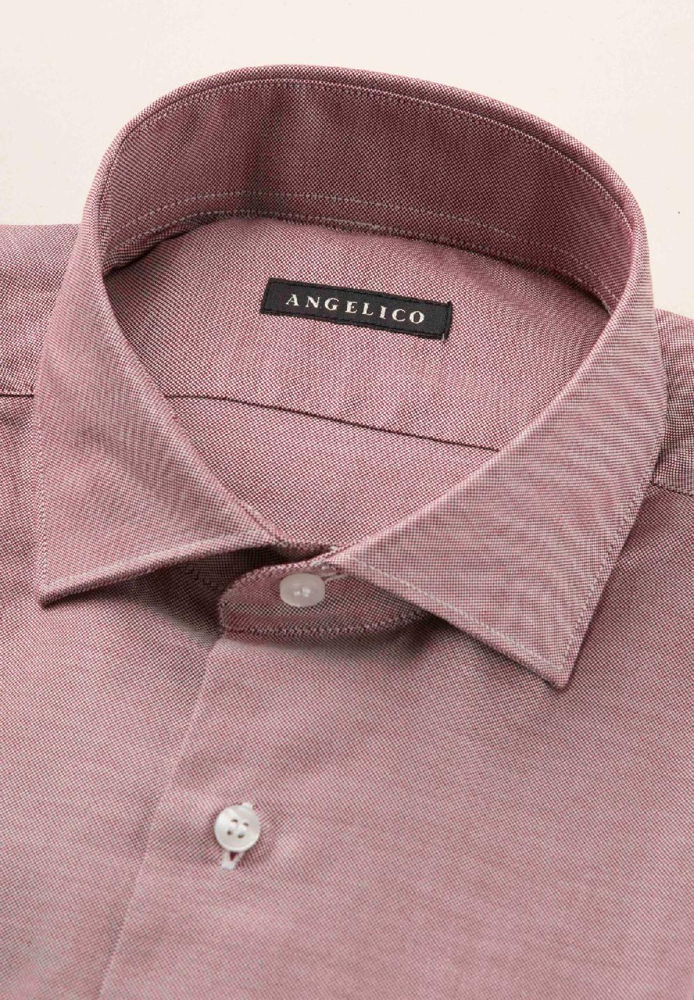 Angelico Camicia rossa oxford cotone slim fit In Saldo
