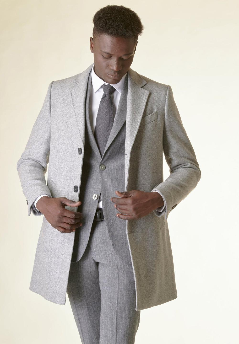 Angelico Cappotto grigio melange lana Vendita
