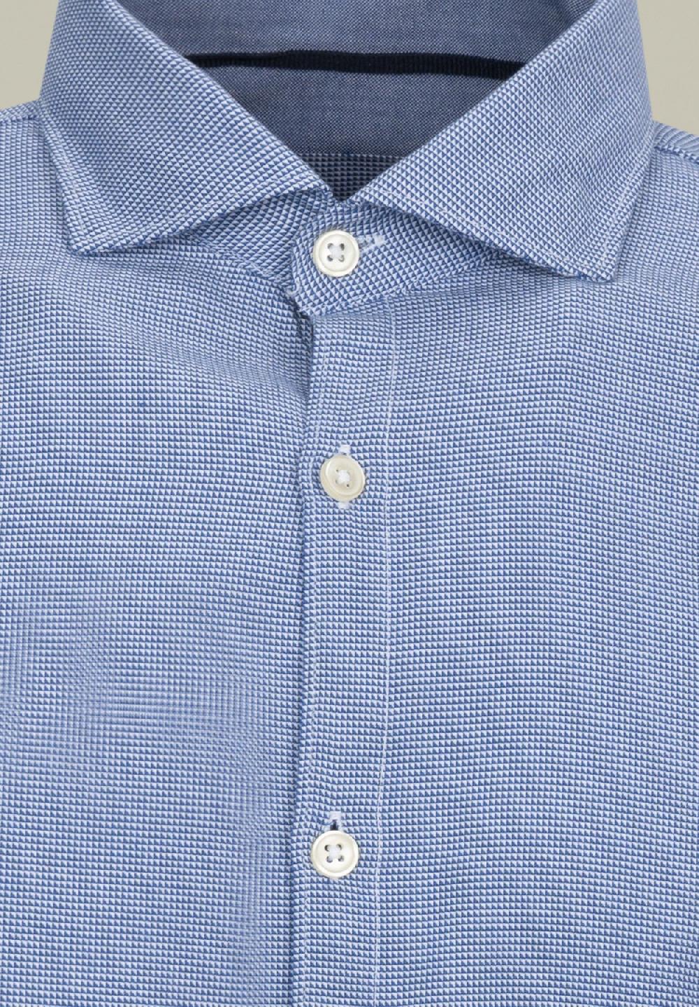 Angelico Camicia azzurra microdisegno jacquard regular fit Promozione