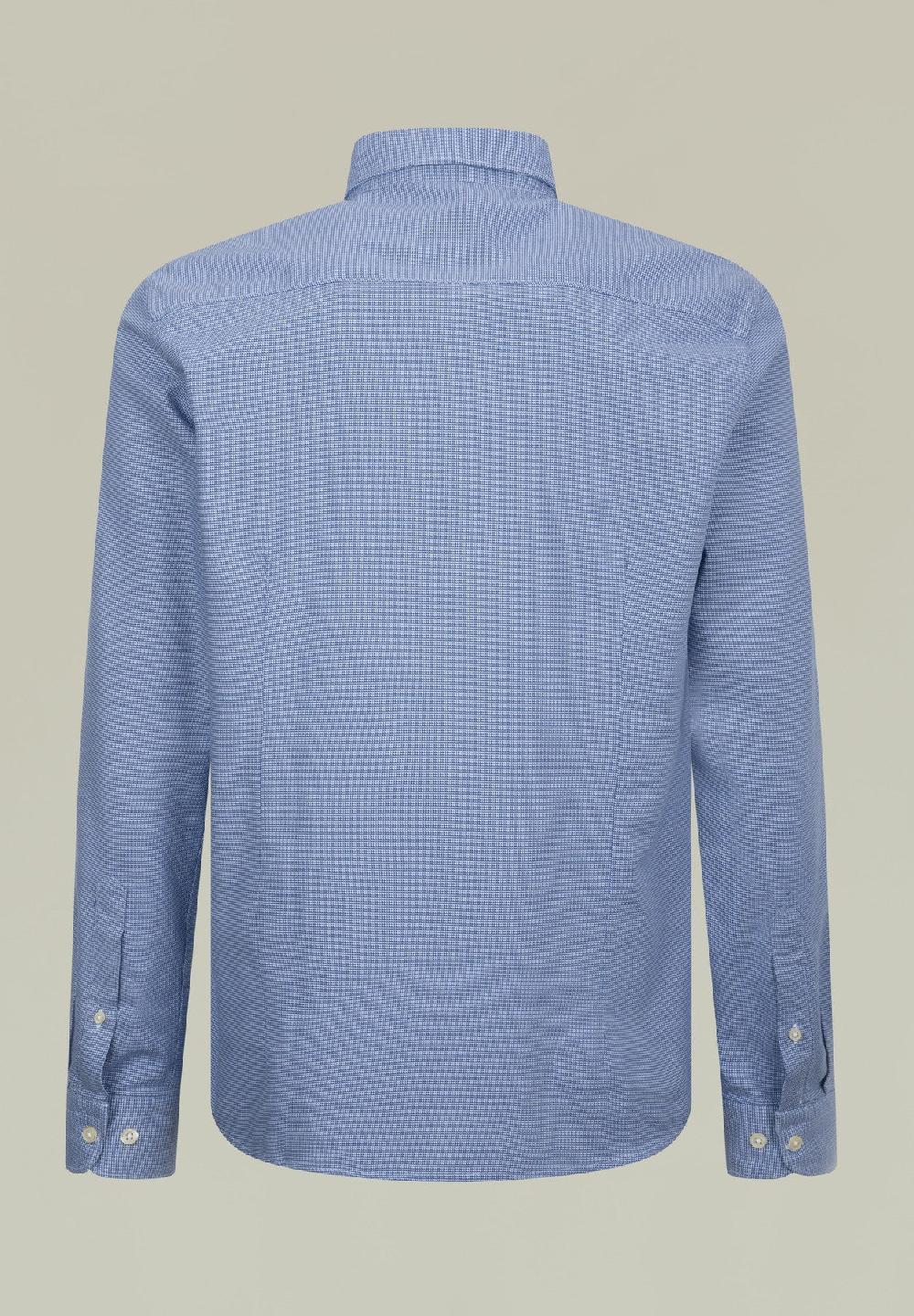 Angelico Camicia azzurra microdisegno jacquard regular fit Promozione