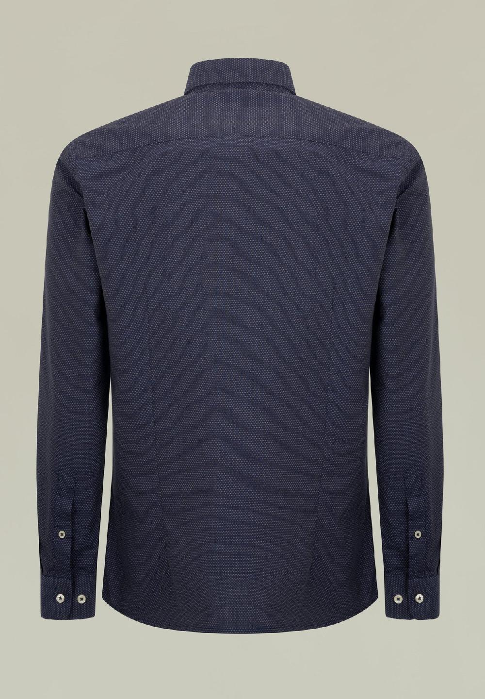 Angelico Camicia blu microdisegno jaquard regular fit Spedizione Gratuita