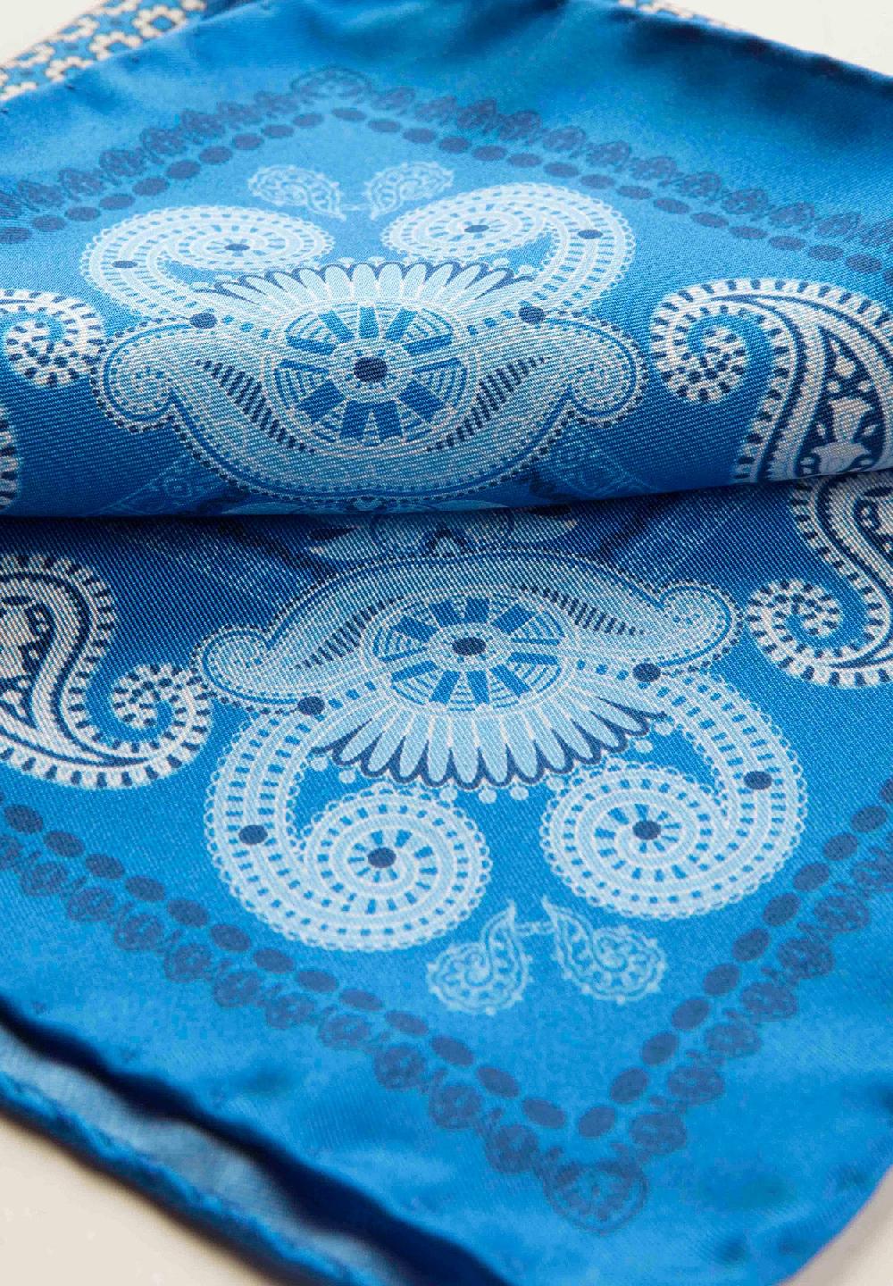 Angelico Pochette celeste azzurra fantasia cashmere seta Shopping Online
