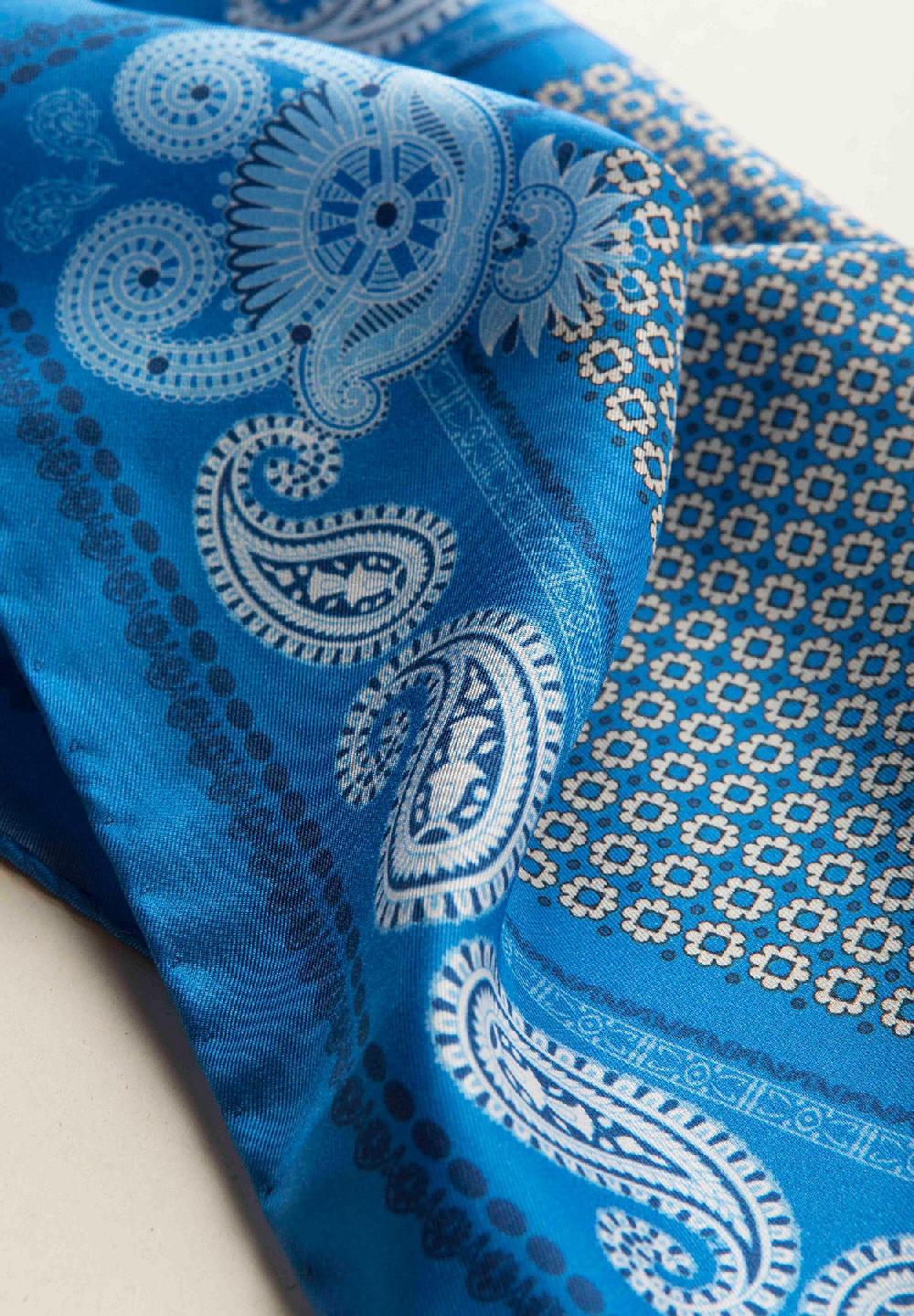 Angelico Pochette celeste azzurra fantasia cashmere seta Shopping Online