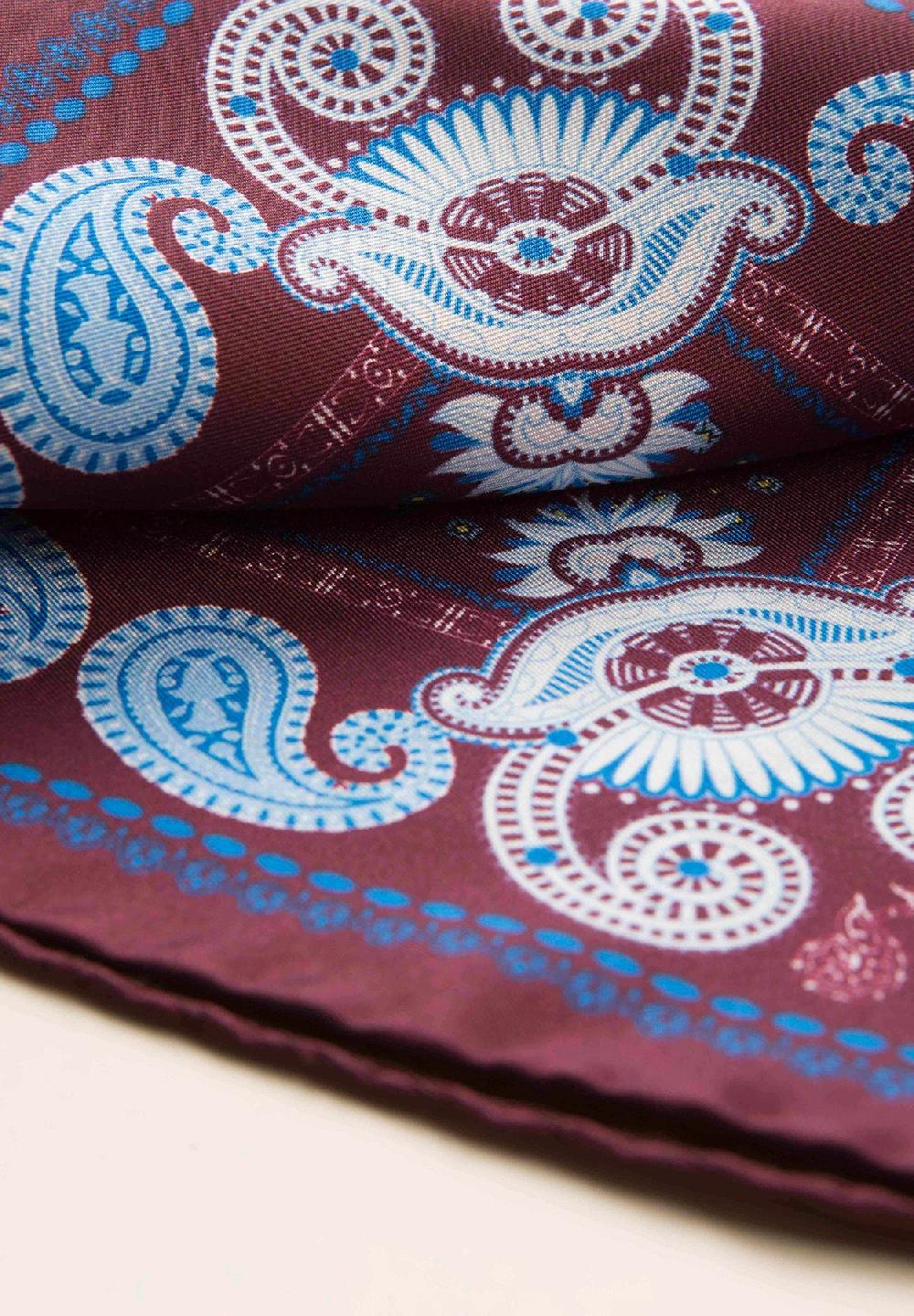 Angelico Pochette bordeaux azzurra fantasia cashmere seta Affare Del Giorno