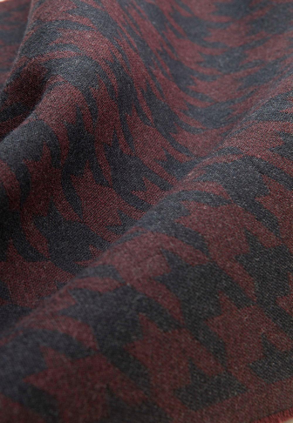Angelico Sciarpa blu bordeaux pied de poulè lana vergine Economico