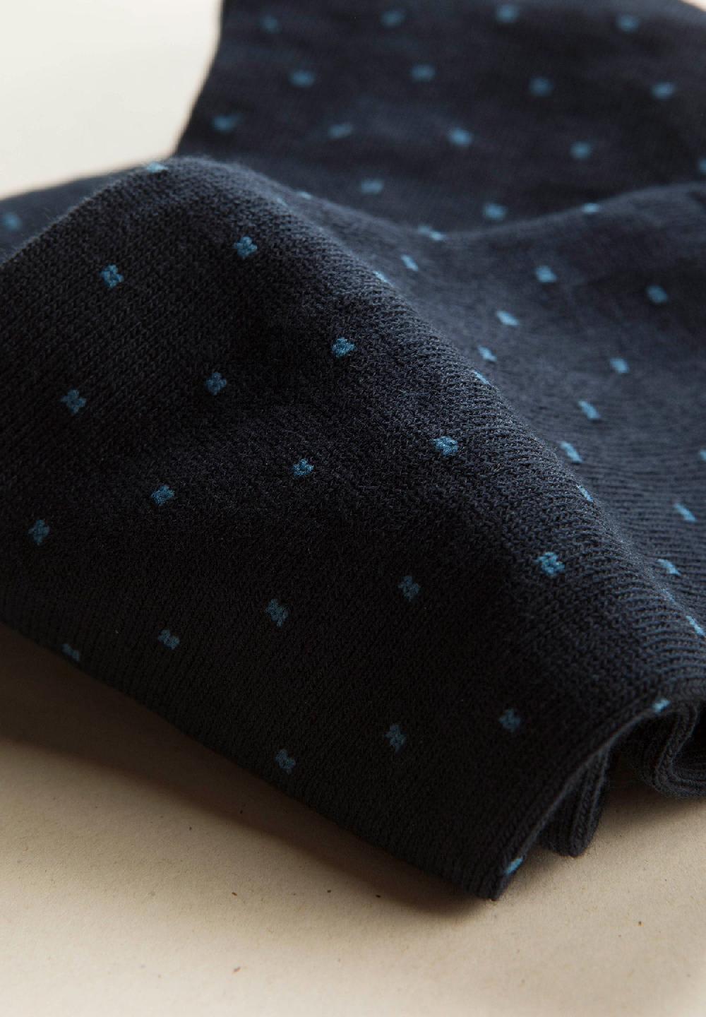 Angelico Calza blu scuro micro pois cotone stretch Vendite stagionali