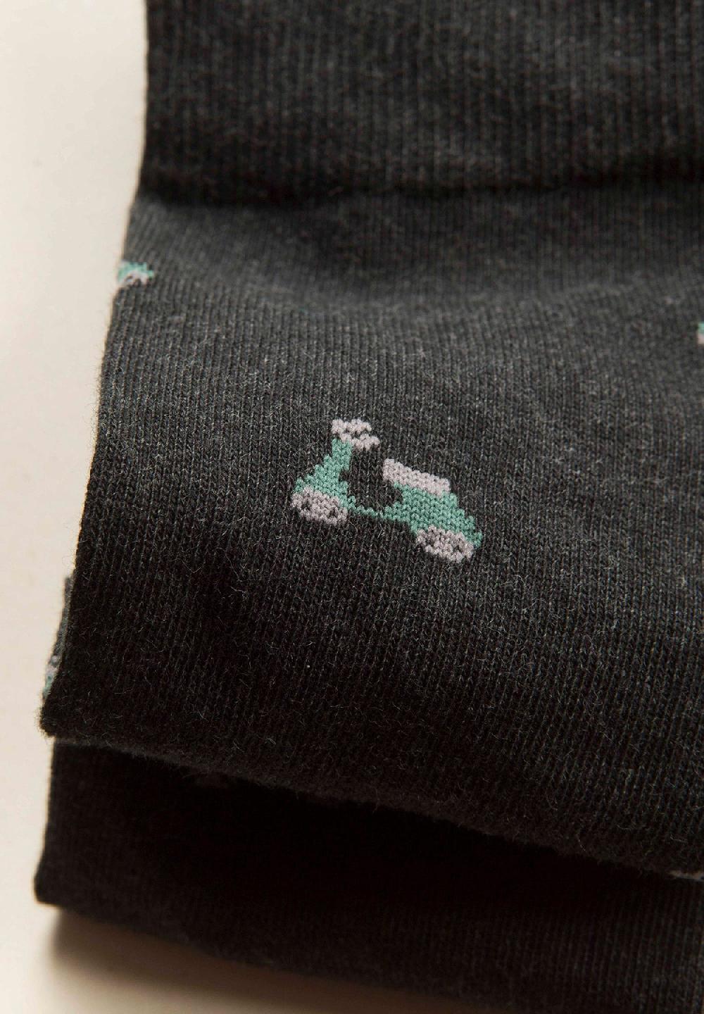 Angelico Calza antracite fantasia vespe cotone stretch Italia