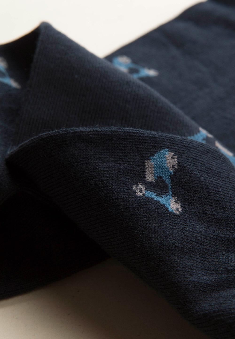 Angelico Calza blu scuro fantasia vespe cotone stretch Offerta Giorno del Papà