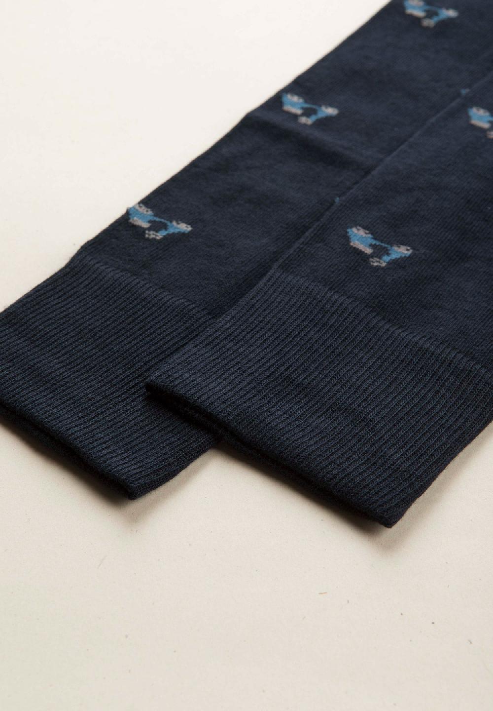 Angelico Calza blu scuro fantasia vespe cotone stretch Offerta Giorno del Papà