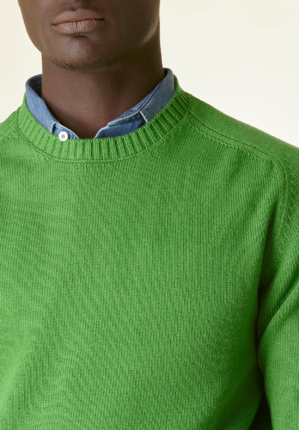 Angelico Maglia verde raglan bordi alti Fino Al -60%