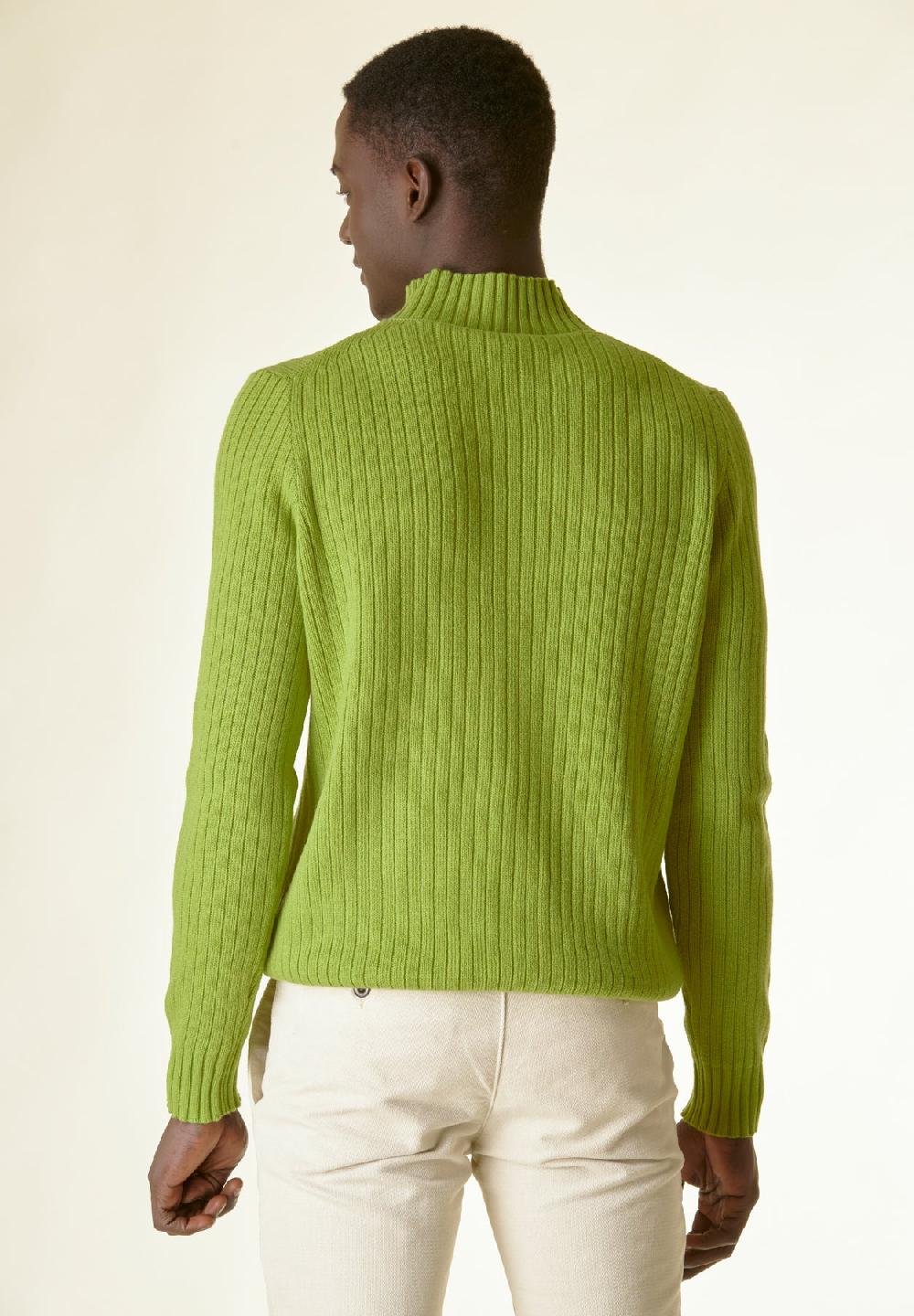Angelico Lupetto verde acido coste e intreccio Shopping Online