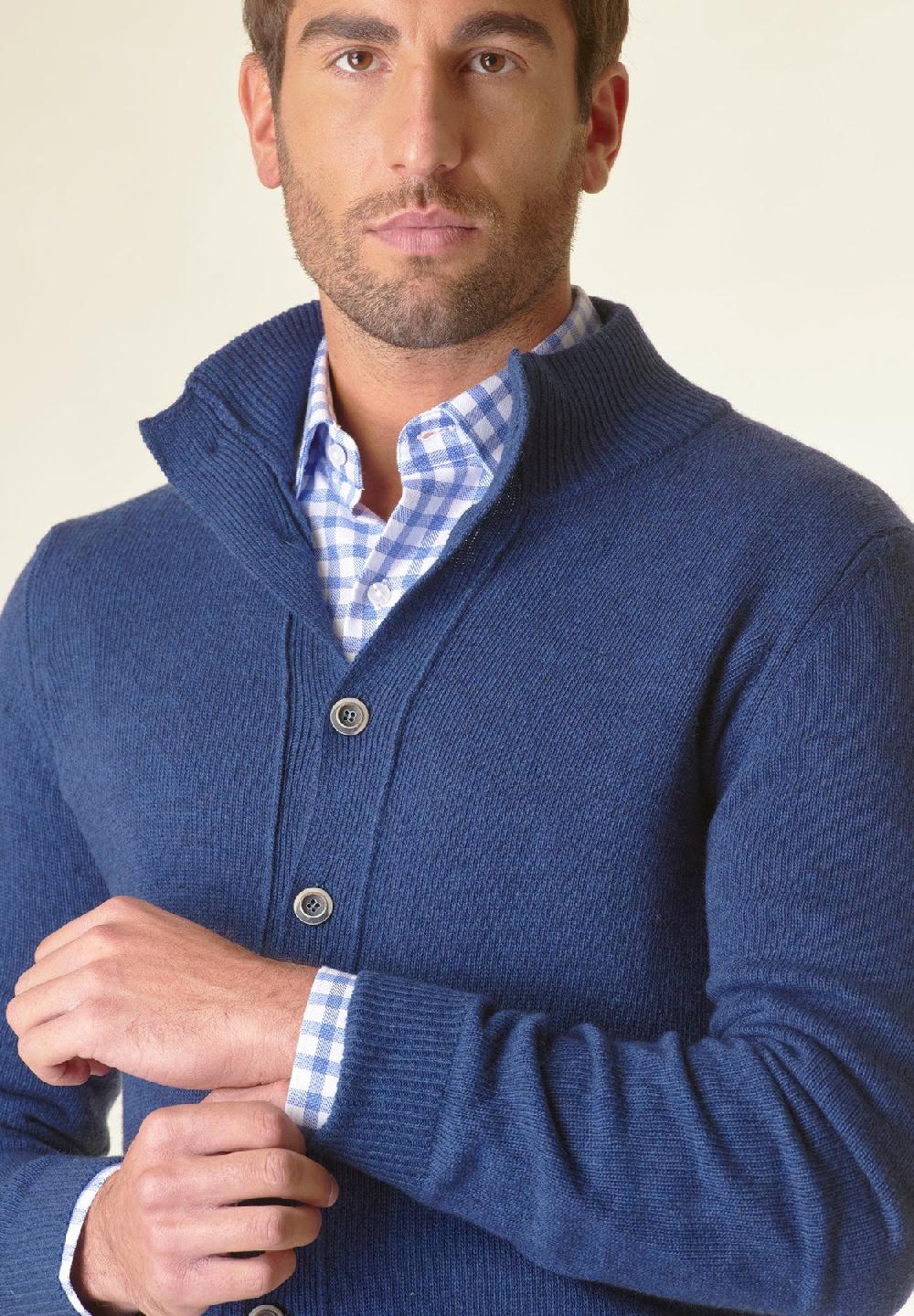 Angelico Giacca in maglia avio mano cashmere Sottocosto