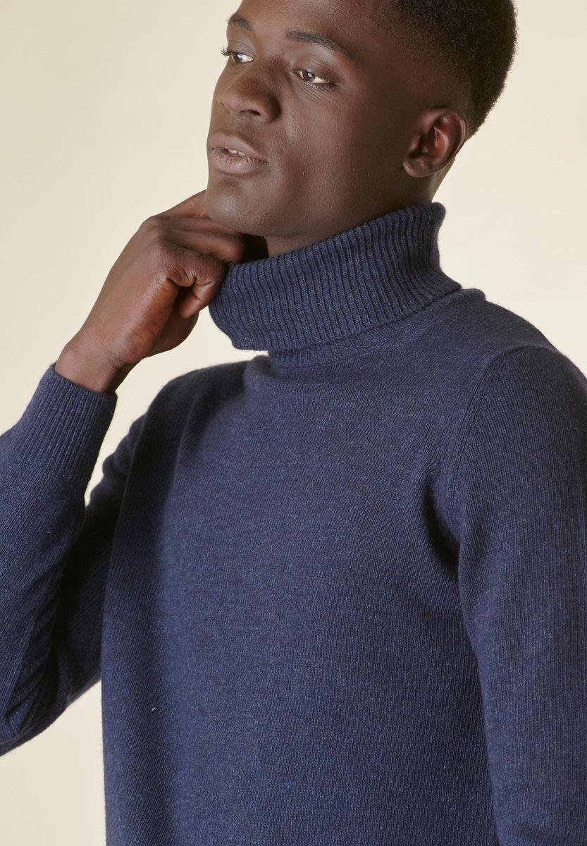 Angelico Dolcevita blu denim mano-cashmere Fino al 60% di sconto