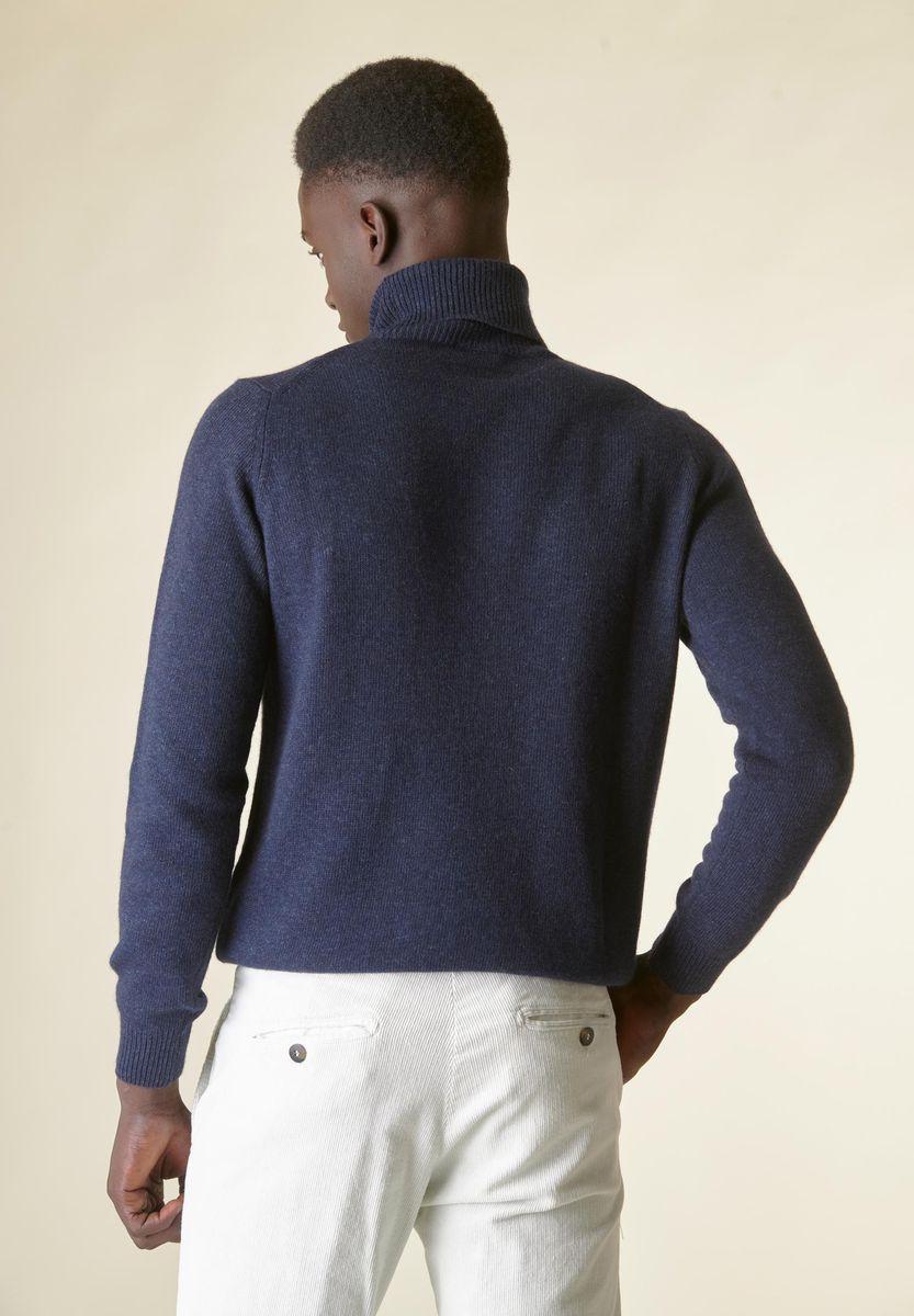 Angelico Dolcevita blu denim mano-cashmere Fino al 60% di sconto