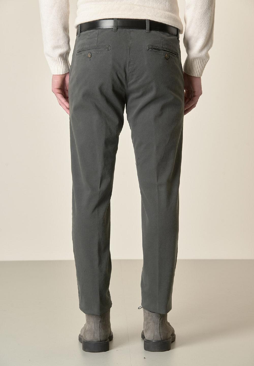 Angelico Pantalone piombo gabardina cotone stretch slim fit In Saldo