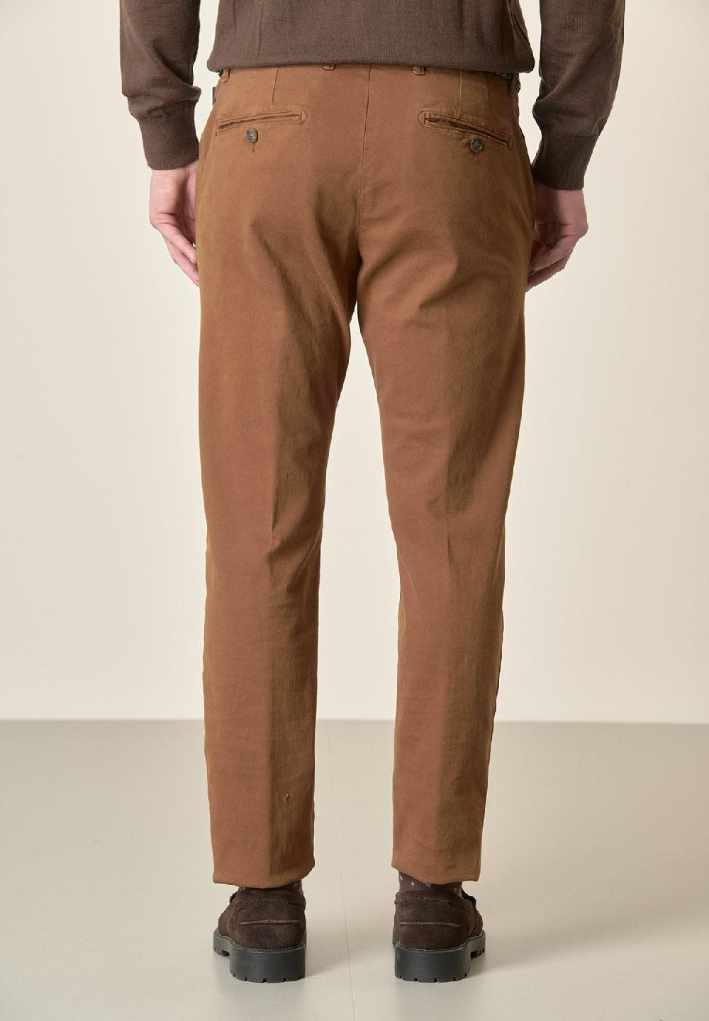 Angelico Pantalone cappuccino gabardina cotone stretch slim fit Nuova