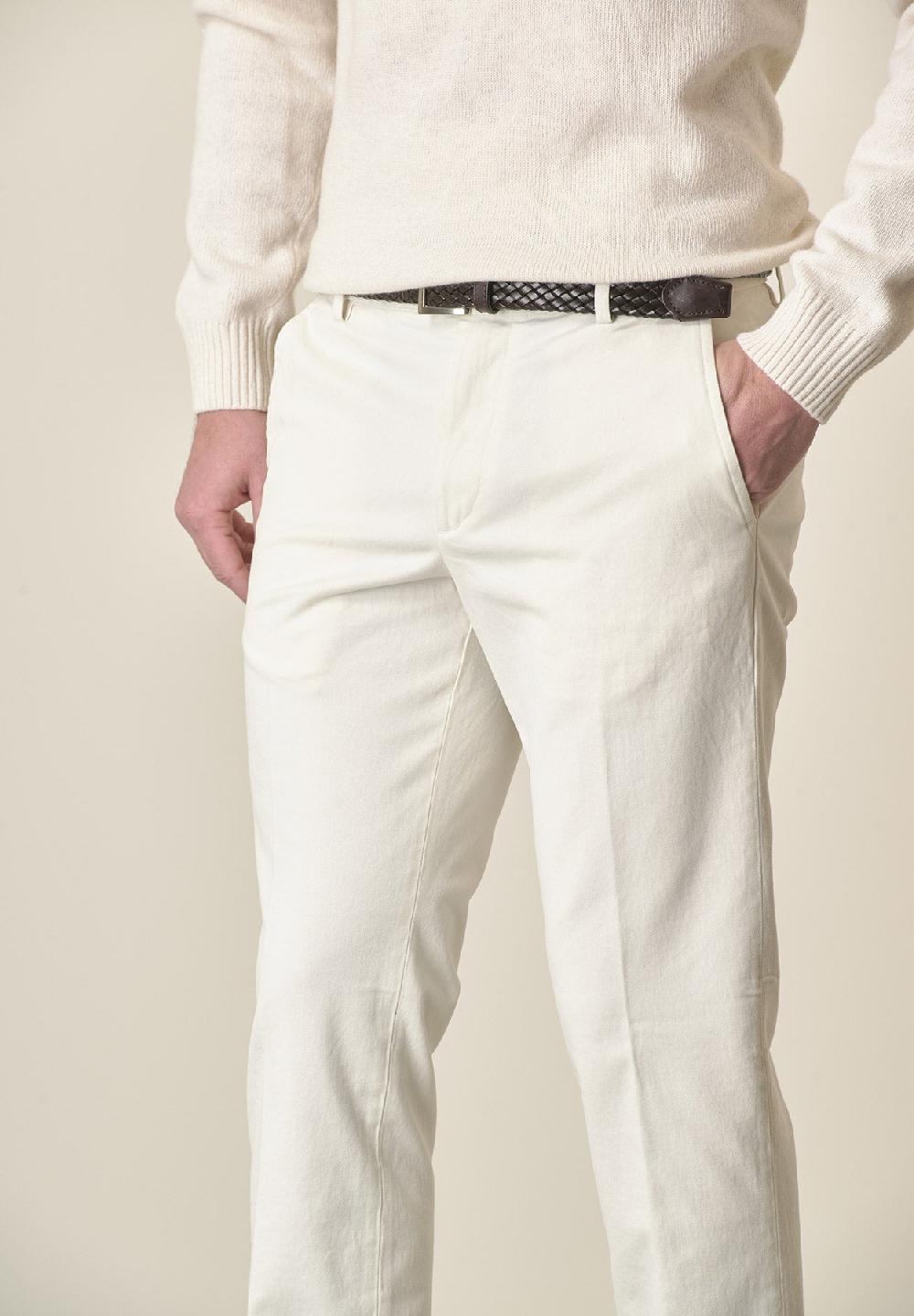 Angelico Pantalone burro sartoriale gabardina cotone regular fit Limitato a 3 giorni