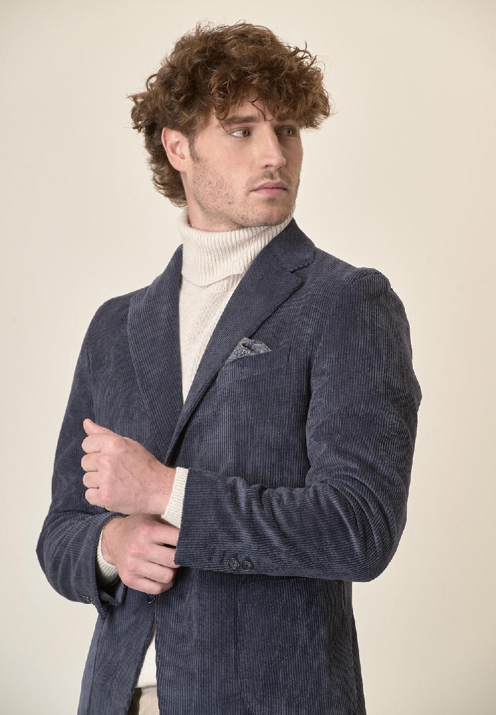 Angelico Giacca blu velluto Promozione