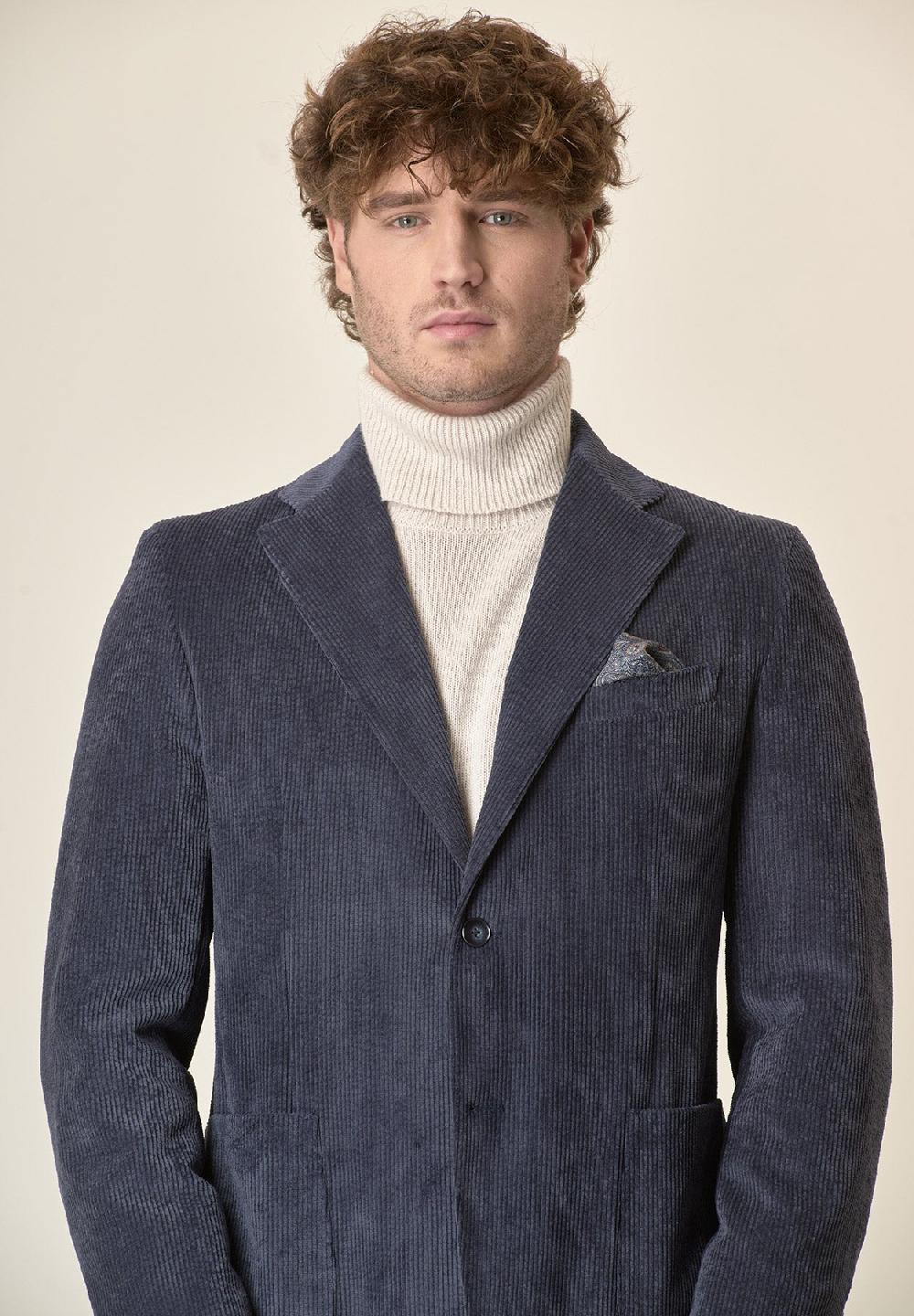 Angelico Giacca blu velluto Promozione